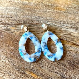 Blue, plastic earrings